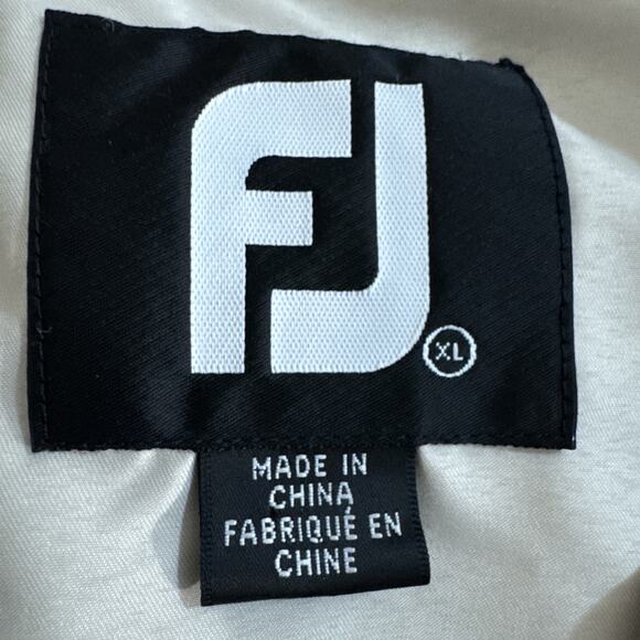 FootJoy DryJoys Men’s XL Short Sleeve Windbreaker Jacket 1/2 Button/Zip Beige - Picture 3 of 4